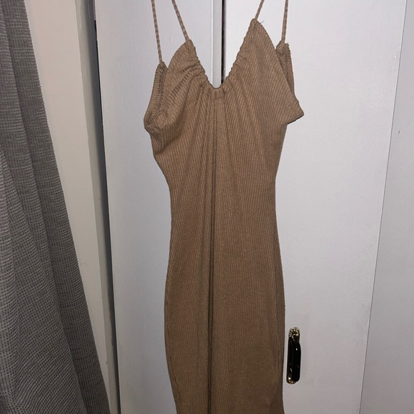 NWT 12th tribe Set in Stone Taupe Knit mini dress size L - Picture 2 of 4